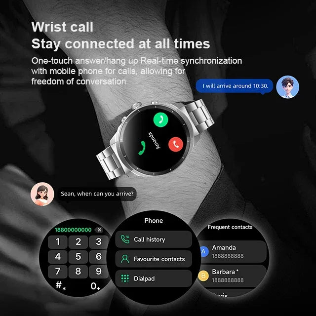 New High-end Fashion Smart Watch Wholesaler 1.43" AMOLED 1Gb Flash Al Voice IP68 Waterproof BT Call Blood Oxygen Fitness Tracker - Tidesmit