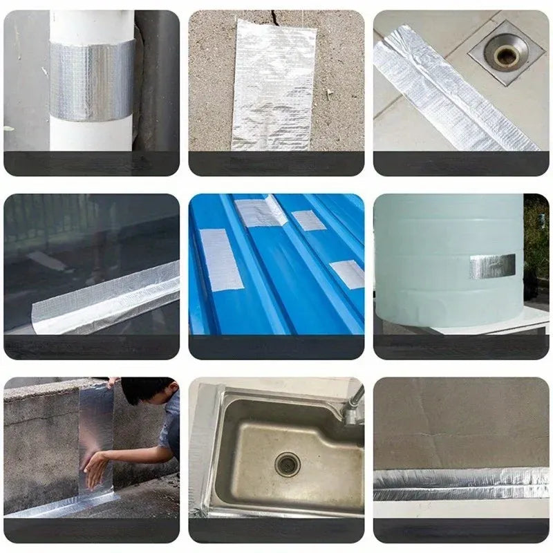 Professional Aluminum Foil Butyl Flashing Tape,Heavy Duty Roof Repair Tape for Metal Roofs,RV Roofs,Gutters,Skylights&Waterproof