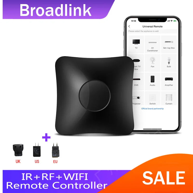 Broadlink RM4 Pro IR RF WiFi TV/AC UNIVERSAL REMOTE Smart Home Automation Works with Alexa and Google Home