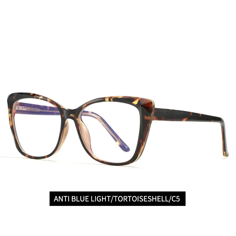 Monture Lunettes Chic Floral Cateye Women High Quality Eyewear Luxury Blue Light Filter Plastic 2023 Optical Frames Eyeglasses