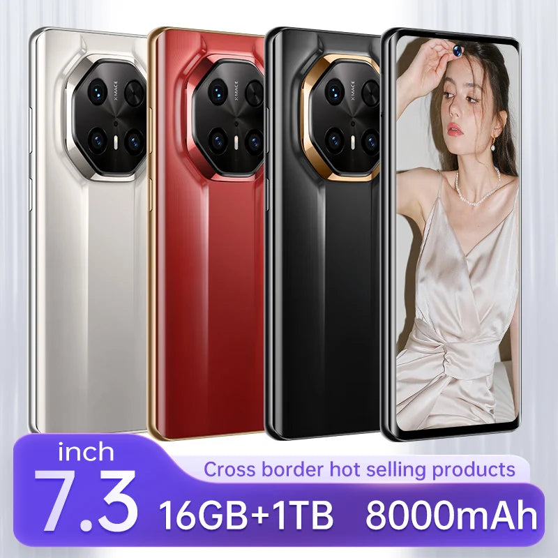 Brand New 5G for MT 70 RS Deca Core Smartphone 7.3 Inch 144Hz Curved Screen 16GB+1TB Memory 108MP Rear English Spanish - Tidesmit