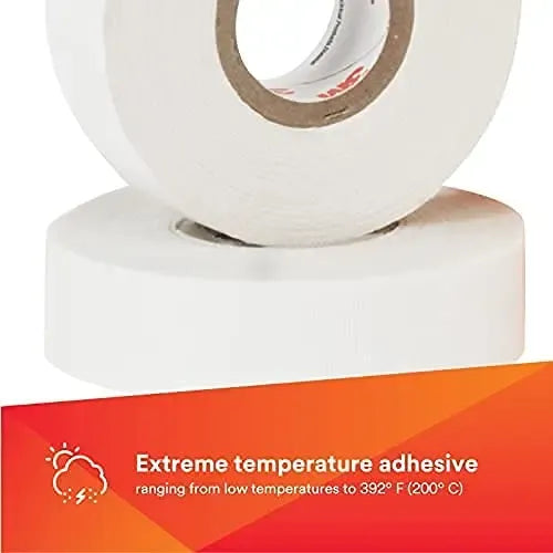 Cream electrical tape roll on white dispenser base