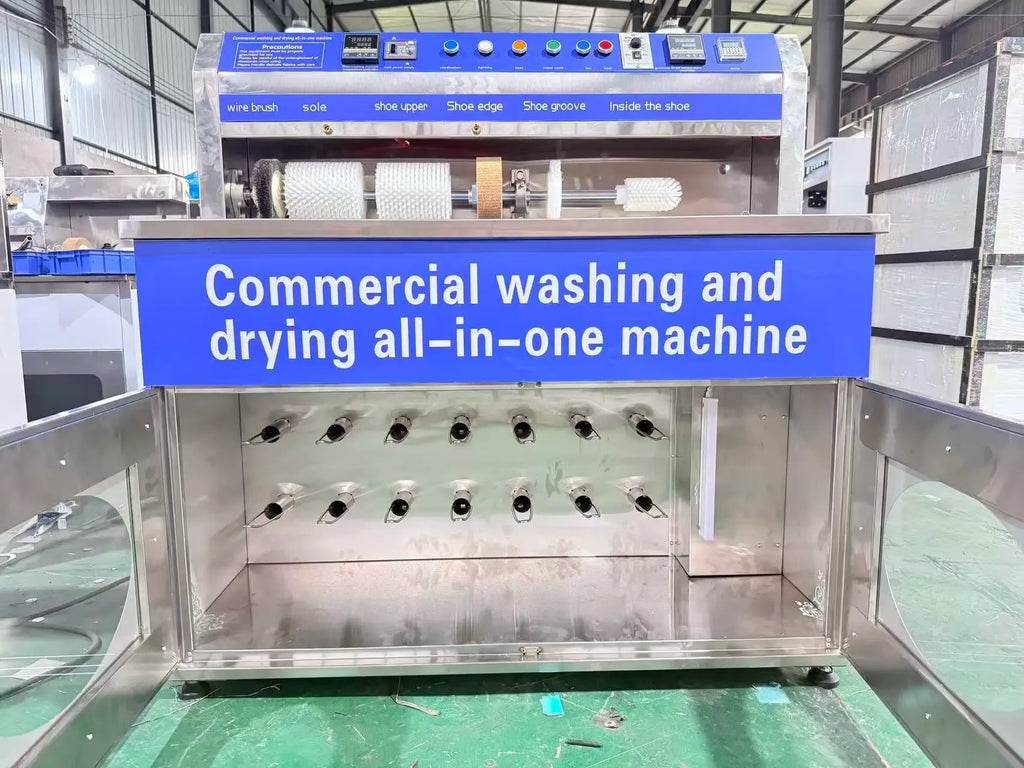 Commercial Shoe Washing and Drying Machine with Multiple Brushes