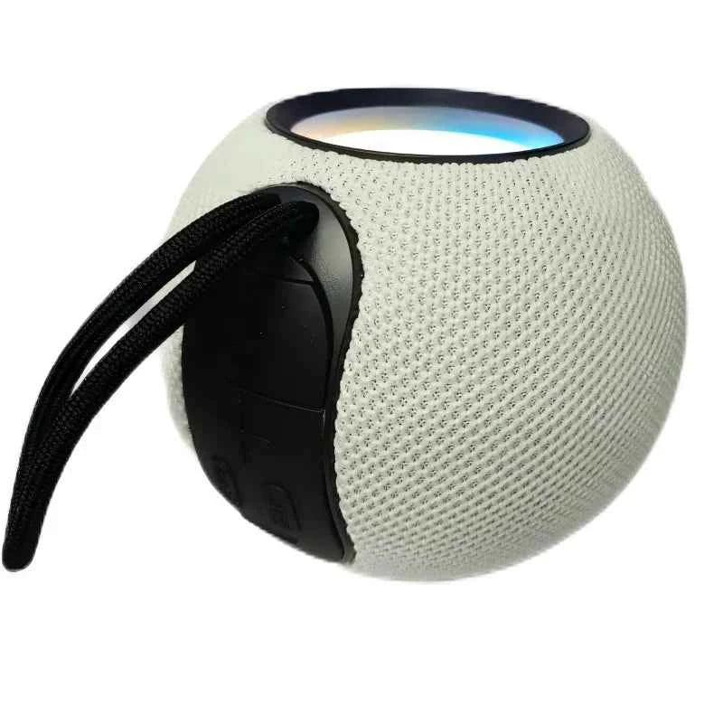 VN131 Jertech Fabric Art 500mAh 8H RGB Light Waterproof Soundbox Portable Wireless BT5.1 4in TF Card Play Mini Subwoofer Speaker White My Store
