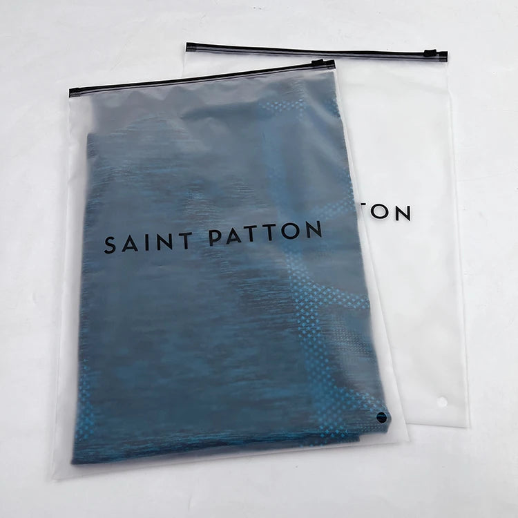 Rapid Production Custom Printing Resealable Frosted PE Plastic Bag Clothing Packaging Frosted Slider Zipper Bag With Your Logo