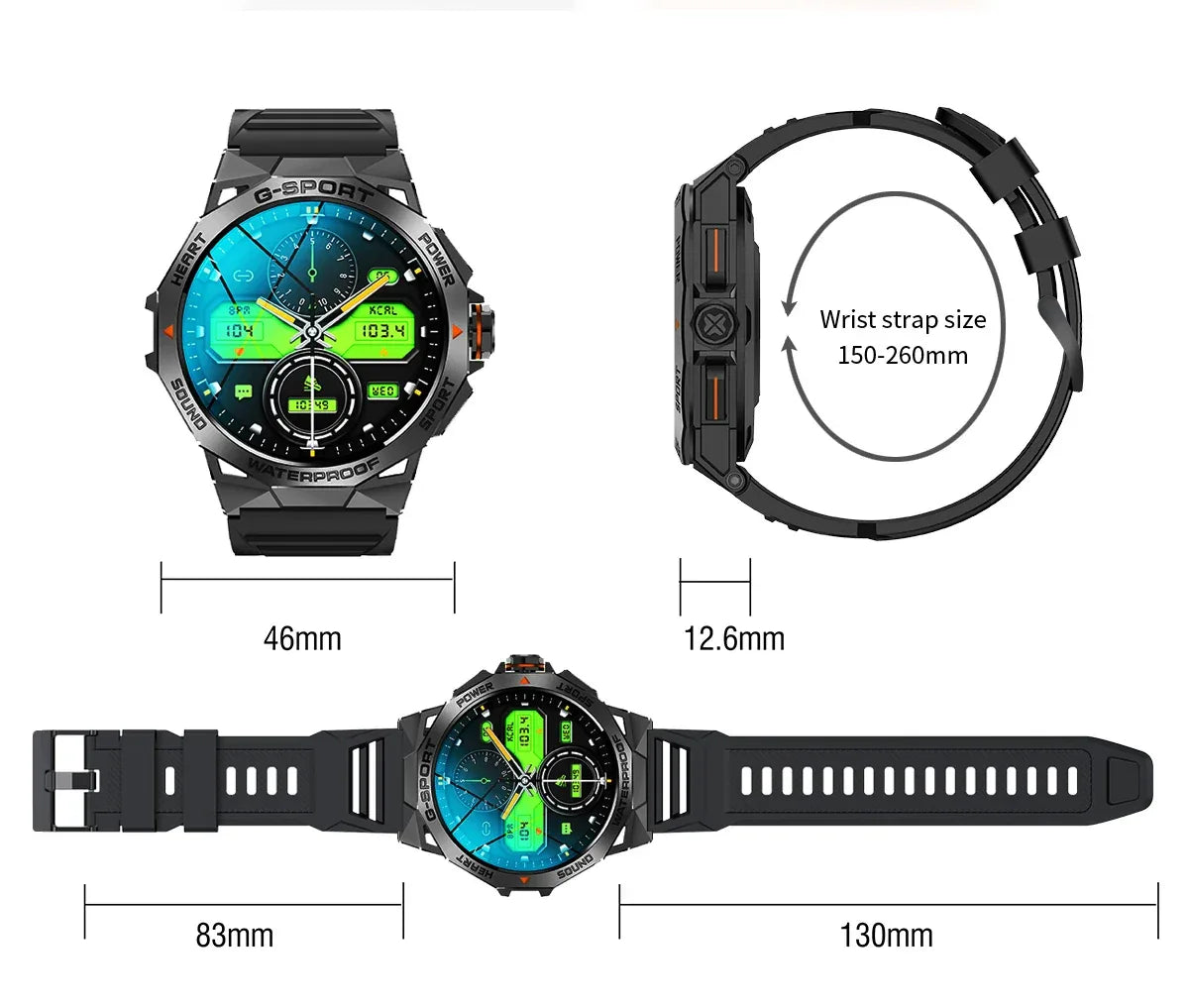 K62 1.43-Inch Amoled Fashion Smart Watch for Bluetooth Blood Oxygen Exercise Tracking SOS Heart Rate/Blood Pressure Monitoring I - Tidesmit