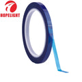Blue high-temperature PET tape roll with silicone adhesive strip