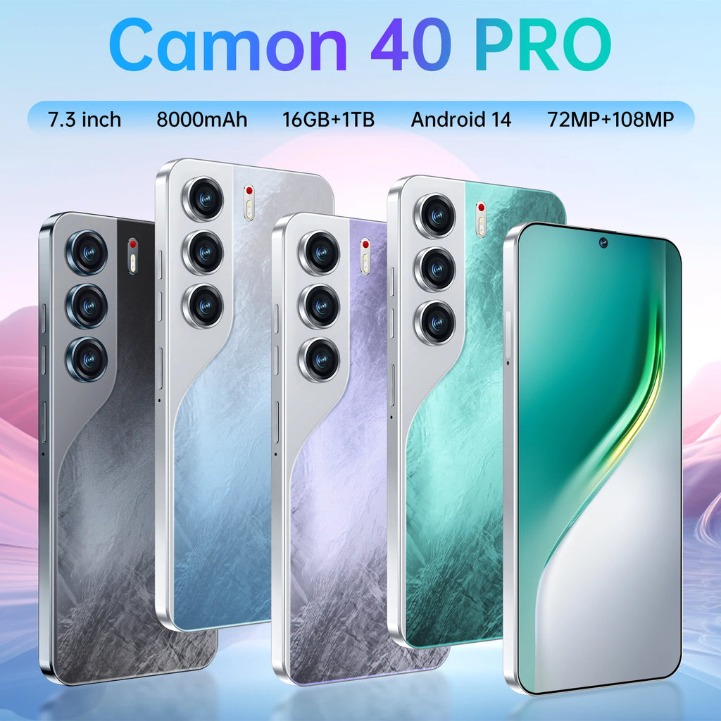 Tecno Camon 40 Pro Power 5G smartphone with 1TB storage and 7000mAh battery view from angle