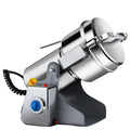 Stainless steel industrial grain coffee grinder machine with swing design and adjustable timer knob.