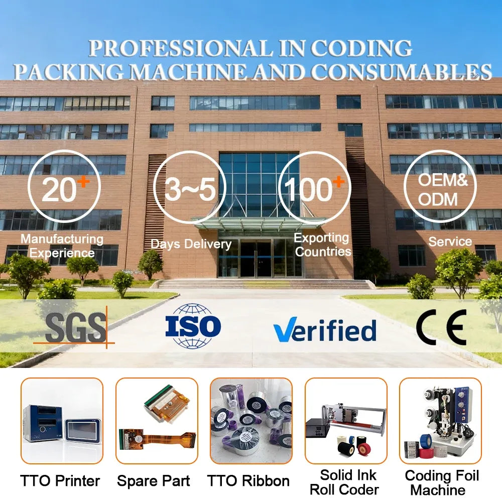 TTO ribbon product promo panel with small ribbon reel illustrations and OEM icons