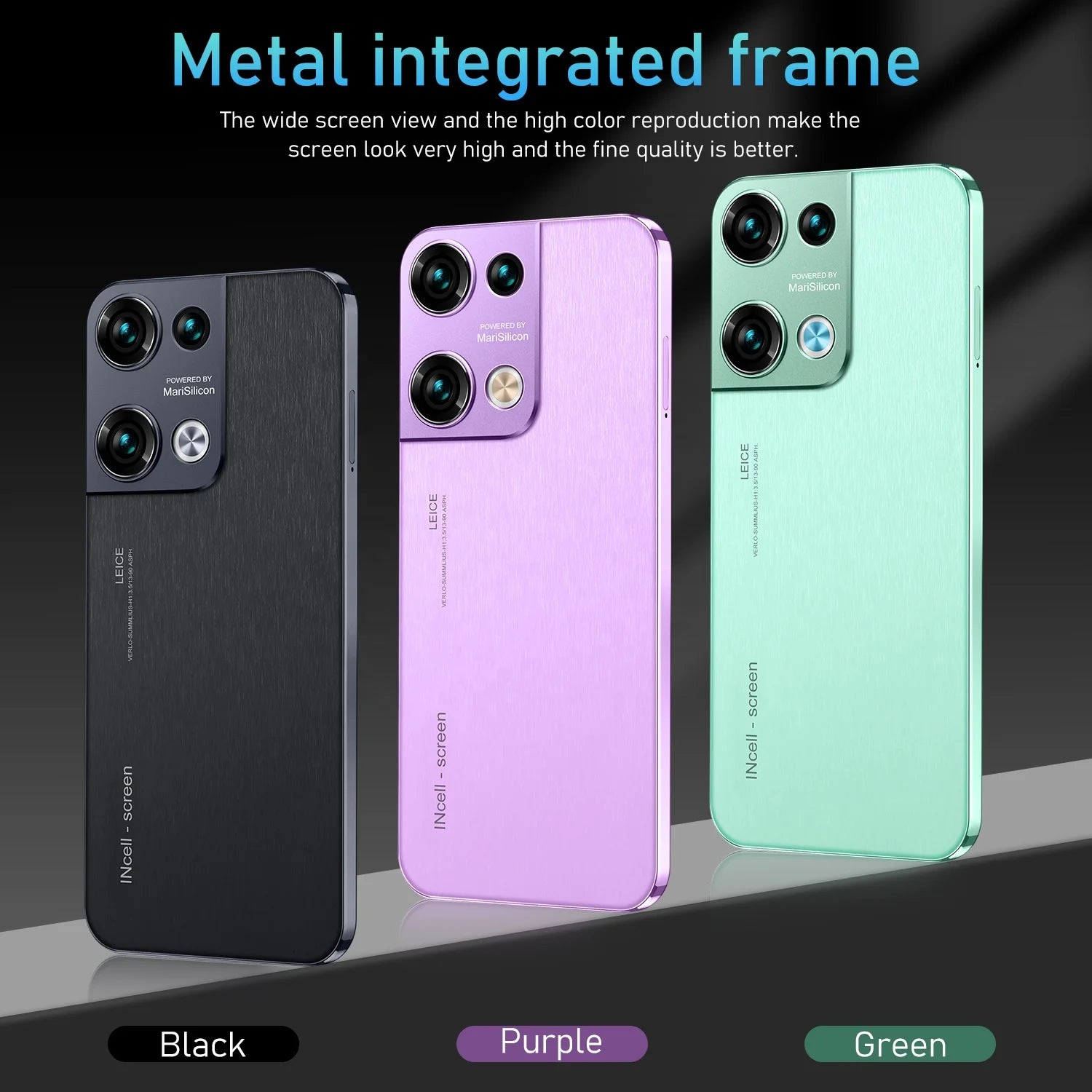 Side profile of Reno10 Pro+ showcasing the sleek 7.3 inch full display design and premium camera module.