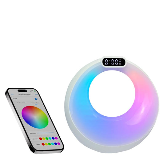 Bluetooth Speaker -New Style Portable Wireless Gaming Speaker with Mixed Colorful LED Alarm Clock Lights Multifunction Outdoor Party Smart Speaker
