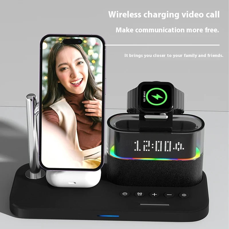 Three-In-One Wireless Charger with Magnetic Feature 15W USB Input for Apple Mobile Phones Headphones Watches Tidesmit