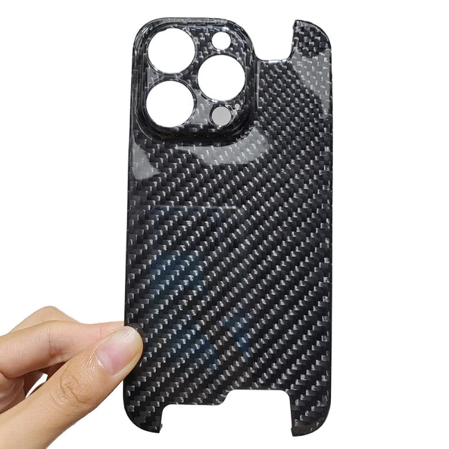100% Real Carbon Fibre Irregular Shape Phone Cases for Iphone 15 Black Cool Special Iphone Phone Case Custom Tidesmit
