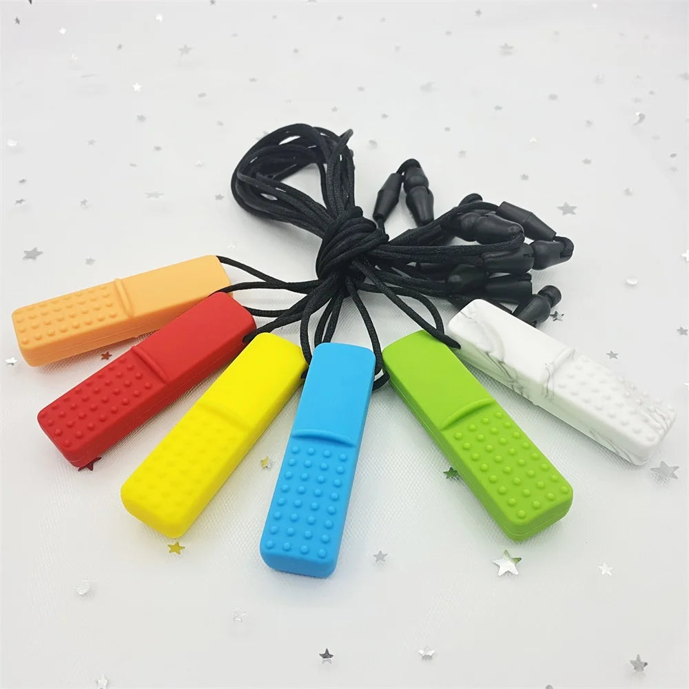 Baby Silicone Teethers BPA Free Babi Food Grade Pendant Pacifier Clips Necklace DIY Baby Teething Toys Therapy Tools for Autism