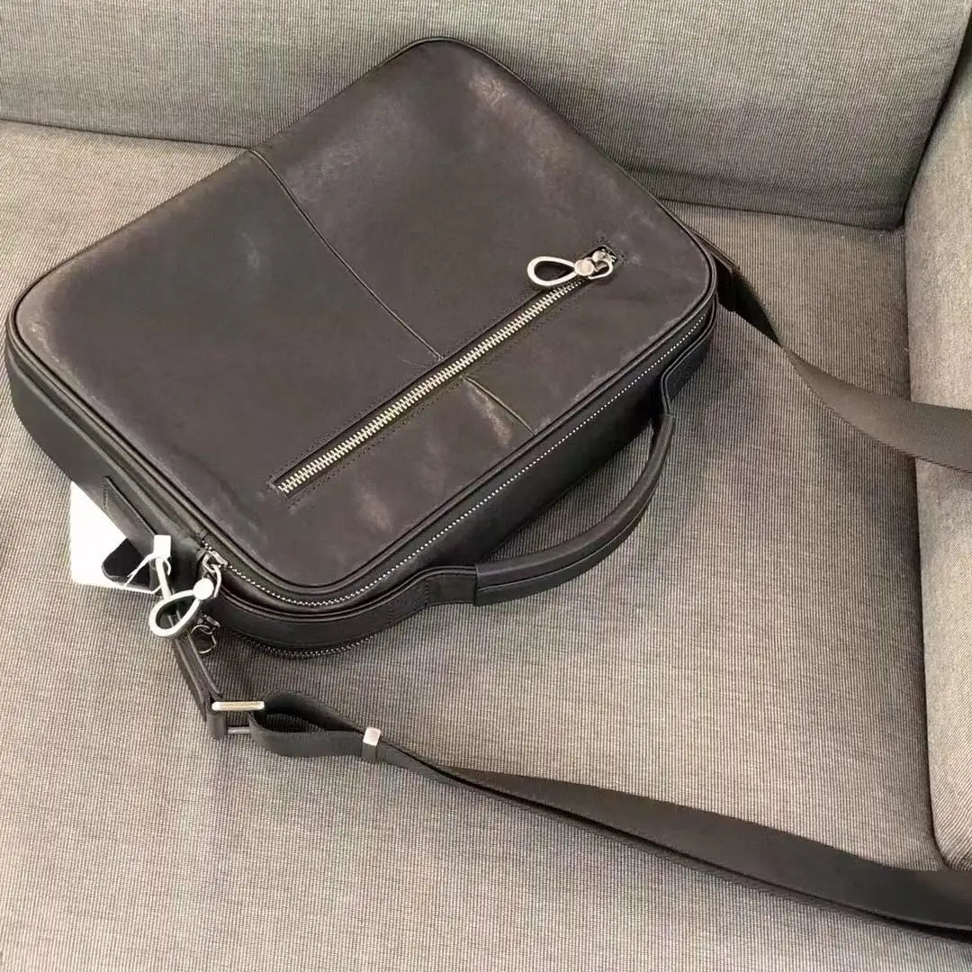 Vintage Top Layer Cowhide Messenger Bag Men Small Horizontal Shoulder Satchel iPad Crossbody Handbag Retro Business Daily Carry