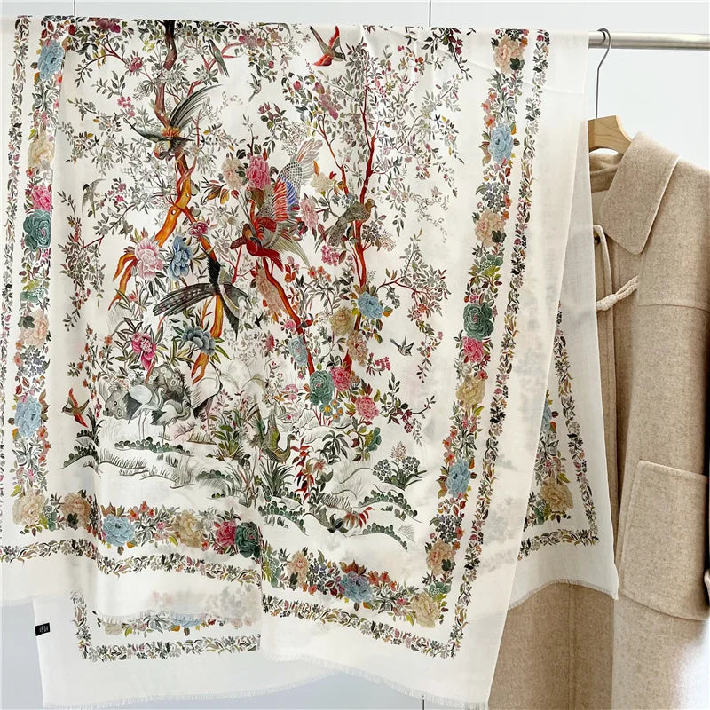 New Designer Warm Soft Pashmina Neck Scarves Shawl Blanket Water Soluble Lambs Luxury Wool Scarf