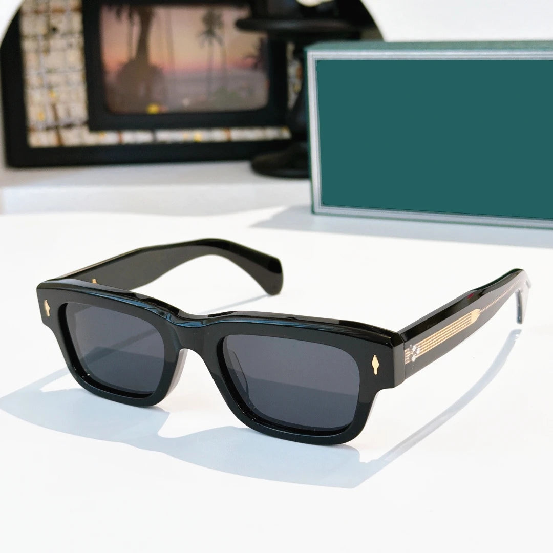 High End Premium Shades Luxury Designer Sun Glasses Unisex Thick Square Acetate Branded Sunglasses for Men and Women