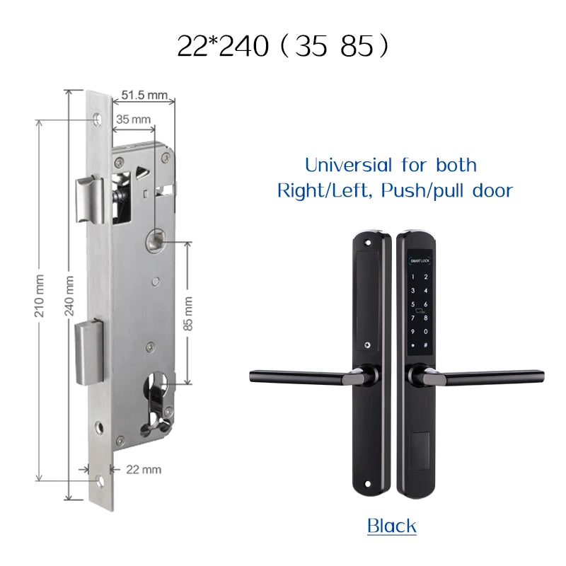 TTLock App Smart Sliding Lock WIFI Electronic Door Lock Bluetooth Digital APP Keypad Code RFID Card Keyless Lock For Hotel/Home
