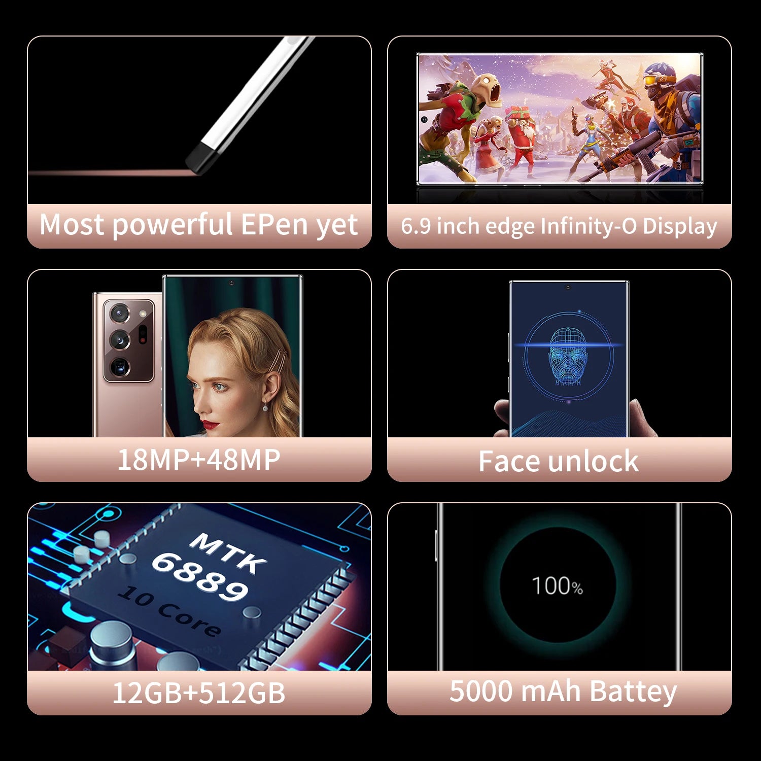 2023 Note 20 Ultra New 7.3inch Smartphone 4g 5g Unlocked Android Mobile Original Cellphone Cell Smart Phone - Tidesmit