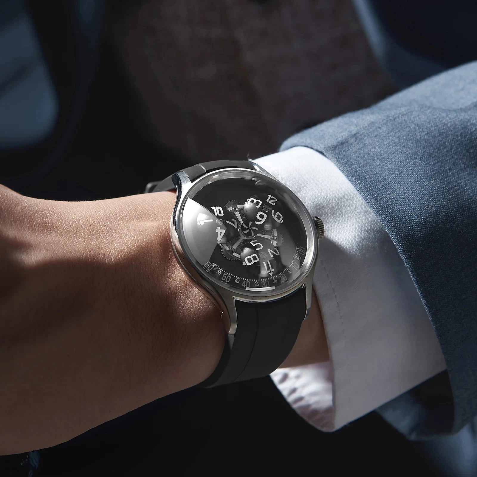 Affordable Unique Mechanical Wandering Hours Automatic Watches for men montre homme lux Customized branding logo available OEM