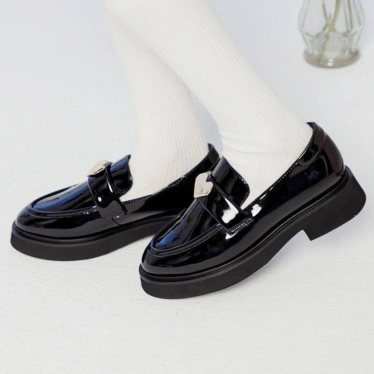 Ann'S Synthetic Fashion Loafers Chunky Platform Women Shoes Padded Heel Lining Arch Support Durable Rubber Outsole All Seasons
