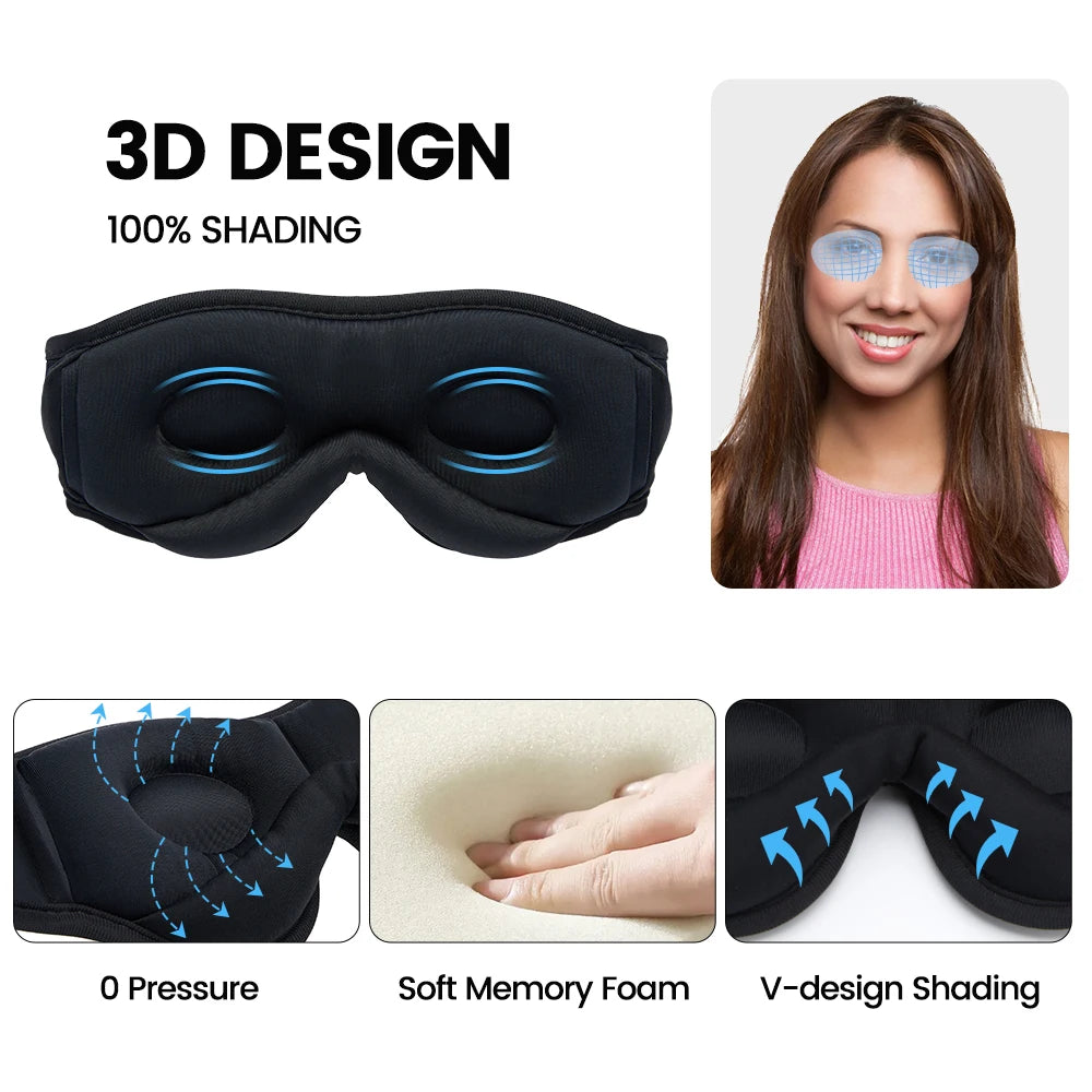 Bluetooth Sleep Mask Wireless Headphones - Ergonomic Side Sleeper Design Tidesmit