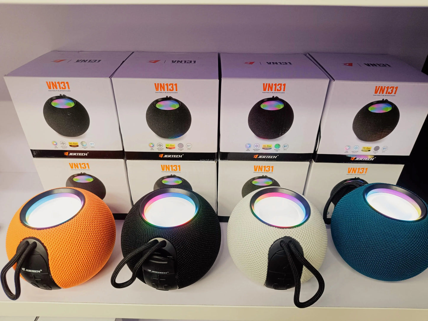 Bluetooth Speaker -VN131 Jertech Fabric Art 500mAh 8H RGB Light Waterproof Soundbox Portable Wireless BT5.1 4in TF Card Play Mini Subwoofer Speaker