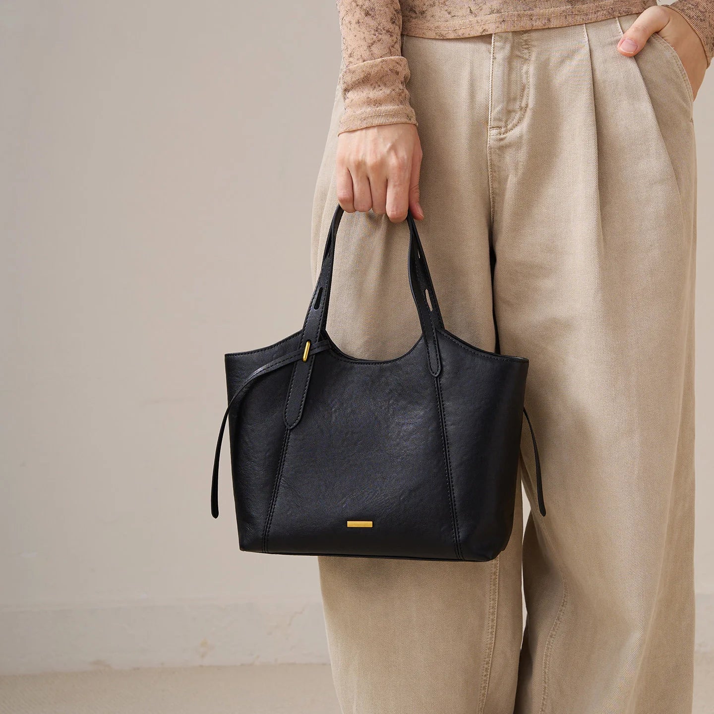 2026 New Luxury Retro Top Grain Tanned Cow Leather Ladies Armpit Bag Shoulder Crossbody Bag Genuine Leather Women's Handbags