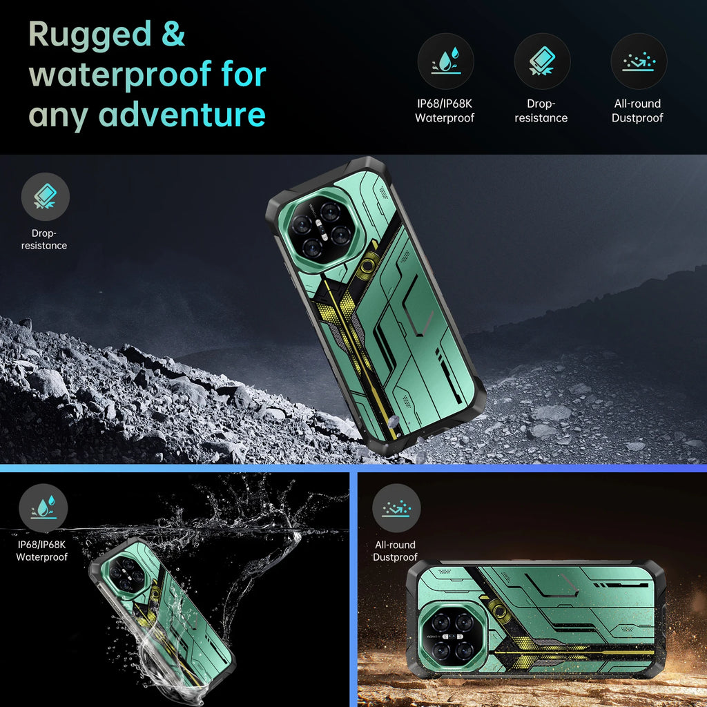 Tidesmit X27 Ultra 7.3 inch 5G smartphone with 12GB RAM, 1TB storage, waterproof design and NFC features.