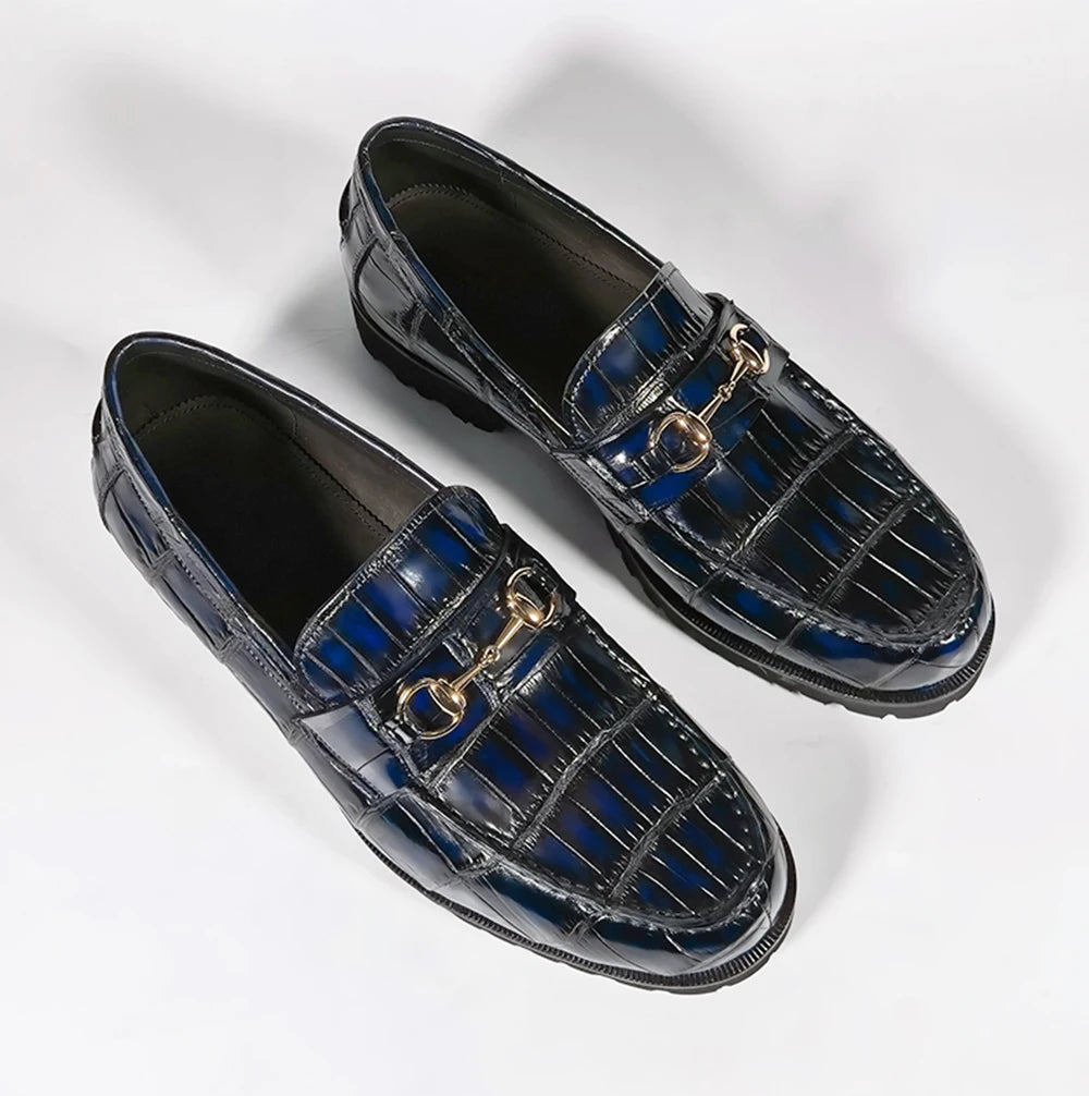 Trendy Custom Color Luxury Shoes Loafers Men Crocodile Leather Slip-on Casual Loafers Handmade Alligator Skin Men's Dress Shoes