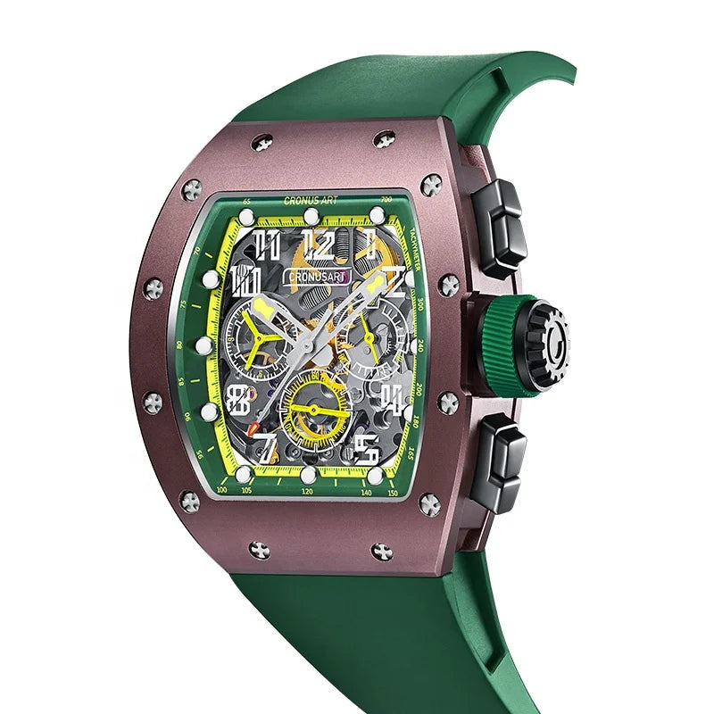 2025 New Luxury Automatic Mechanical Watch for Men - With Transparent Movement and Rubber Strap - Original Watches