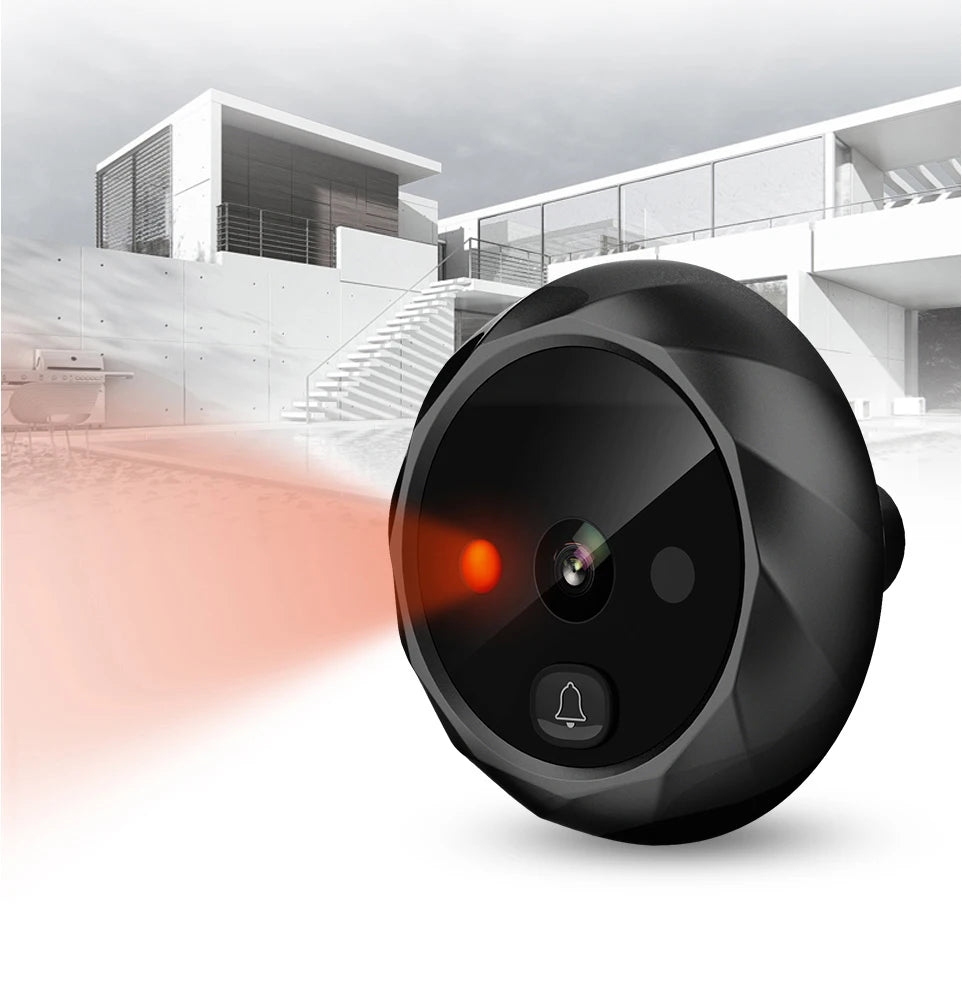 KAK 2.4"  LCD Screen Electronic Door Viewer Bell IR Night Door Peephole Camera Photo Recording Digital Door Camera Smart Viewer
