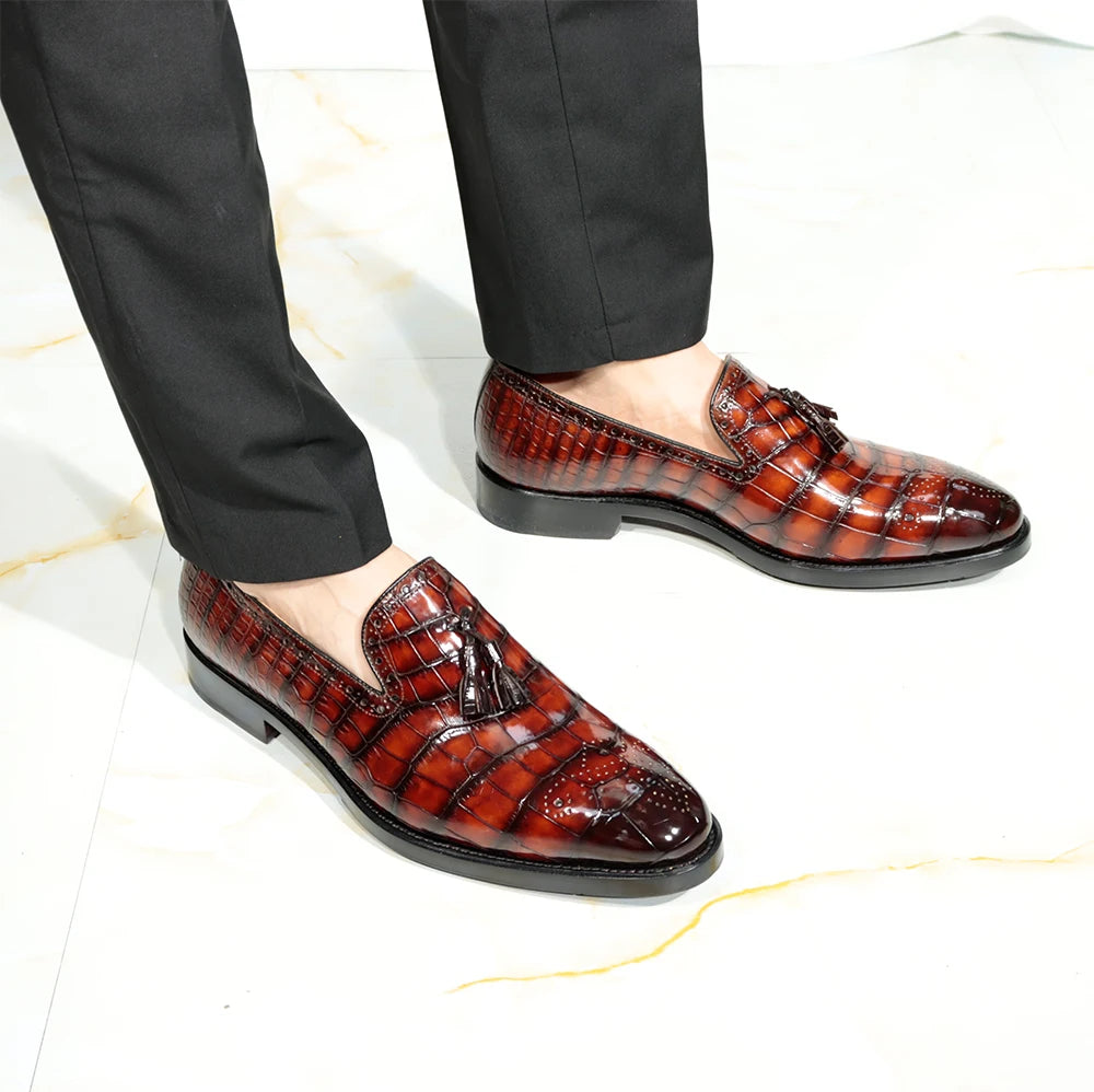 Goodyear Welt Crocodile Leather Loafers Men Party Shoes Male Luxury Alligator Dress Shoes for Men Business Shoes Men