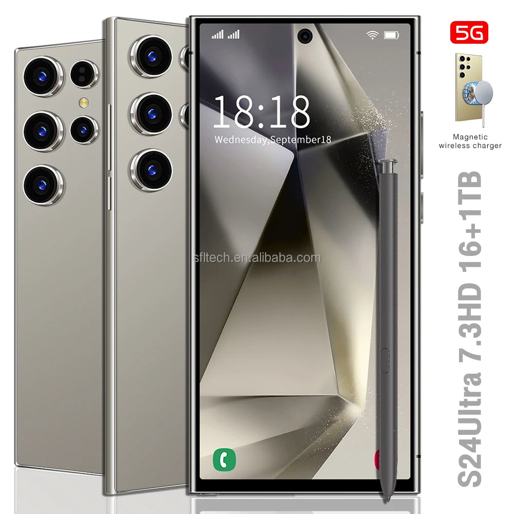 Hot Sale S24 Ultra 5g Smartphone Fingerprint Hand Phone Quick Charge Smart Phone Dual SIM Card Cheapest Smartphone - Tidesmit