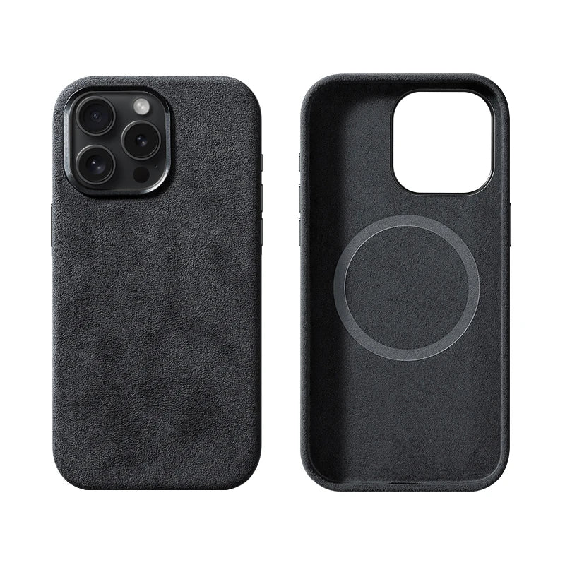 Italian Luxury Alcantara Leather Magnetic Mobile Phone Case Cover iPhone 15 Pro Max Waterproof Simple Design Custom Logo Boxed Tidesmit