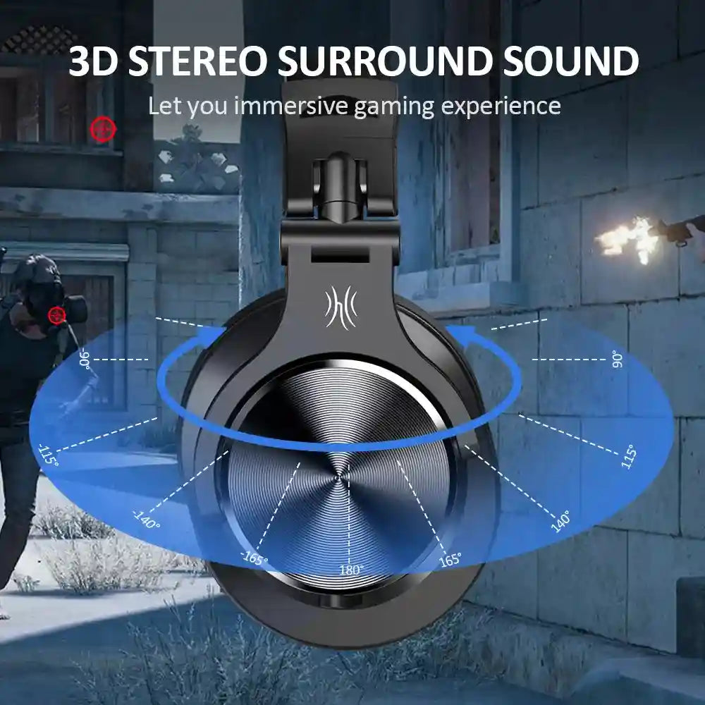 Wired Gaming Headset - Over-Ear with Detachable Mic, Black-Gray Tidesmit