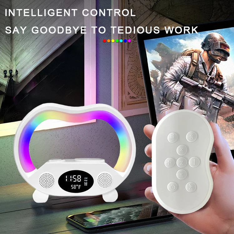 Power bank charger-Online Best Gadgets Multifunction Musical Light RGB Alarm Clock 10W Output Power Wireless Speakers with Lamp Tidesmit