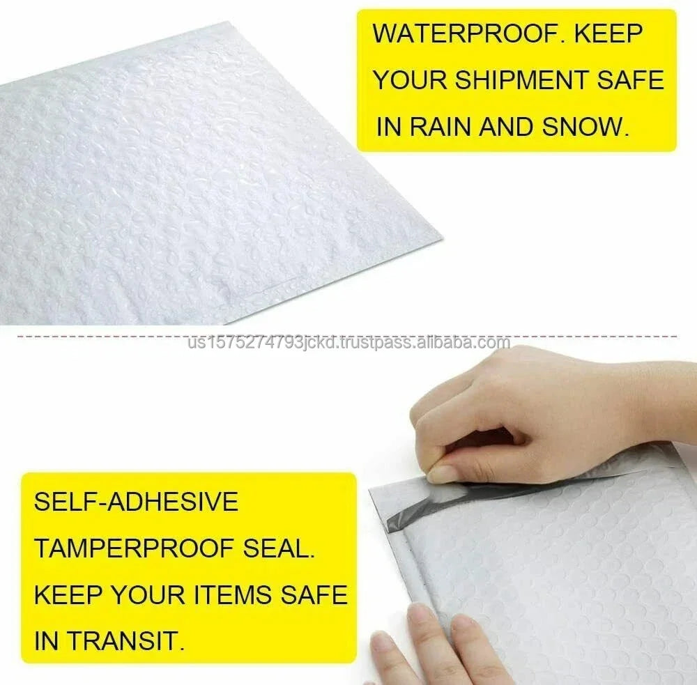 PBM#1 7.25x11 in Poly Bubble Mailers 2 Mil Waterproof Thick US Made Mailing Padded Self-Seal Lightweight