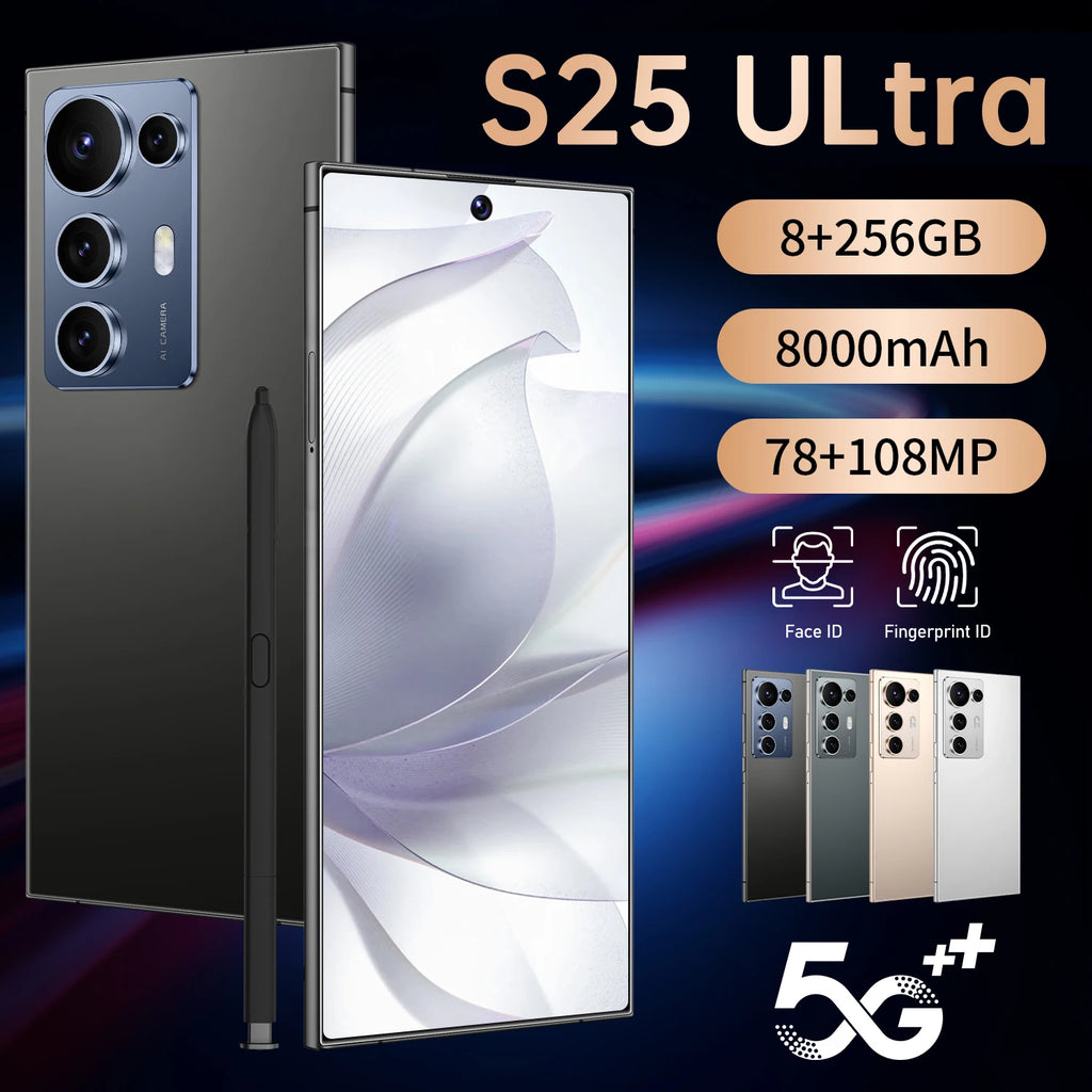 8+256GB Smartphone Android Cell Phone Mobile Phones Original Cellphone 7.3 Inch 4G 5G GSM WiFi Touch Screen Smart Phone - Tidesmit