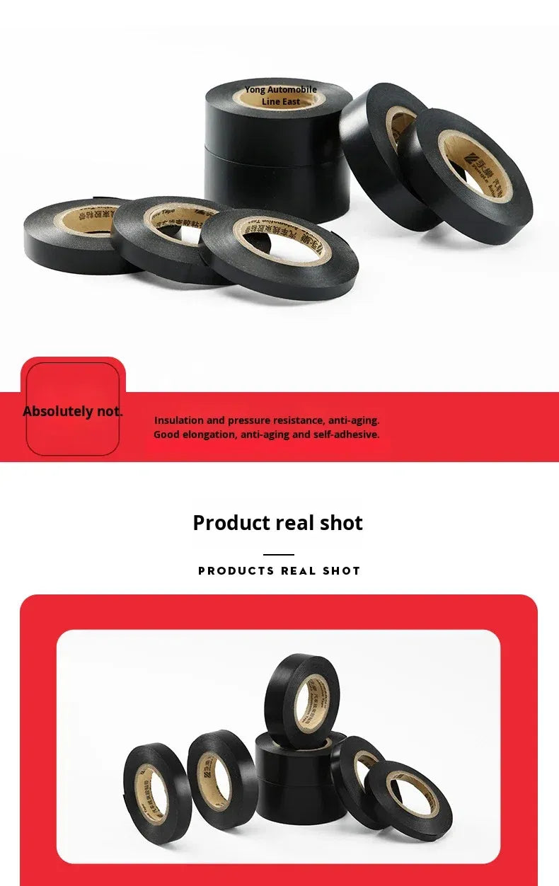 Black adhesive electrical sealing tape roll with exposed inner core and backing