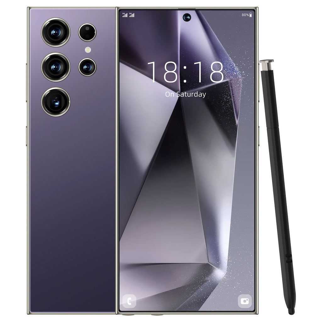 Tidesmit S25 Ultra Android 15 smartphone with 5G, 16GB RAM, 1TB storage, and large HD display for mobile gaming.
