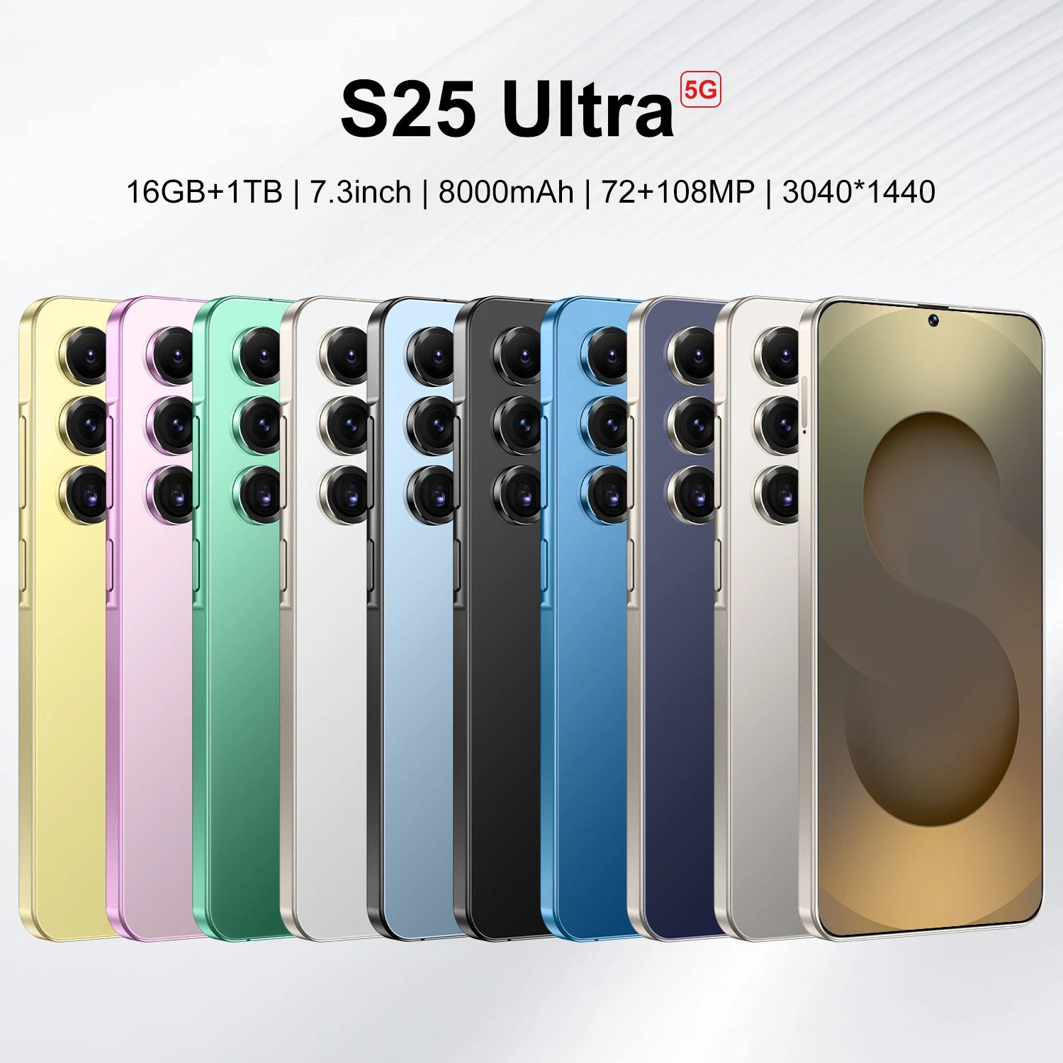 Smart Phone 2025 Cellphone S25 Ultra 7inch Unlocked Dual Card 5G Phones Android 14.0 Mobile Phones - Tidesmit