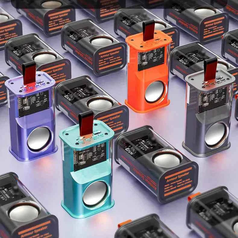 V8 Mecha Bluetooth Speaker RGB Atmosphere Light High-Power 10W Mini Stereo Heavy Subwoofer for Home Car Supports Memory Card My Store