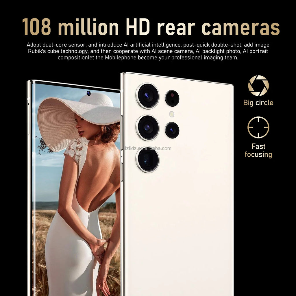 Samsun S24 ultra S Pen Android Cheap Phones 6 128G  Smart Phone 7.3 Inch Phone Fast Charging Unlock 5G WIFI - Tidesmit