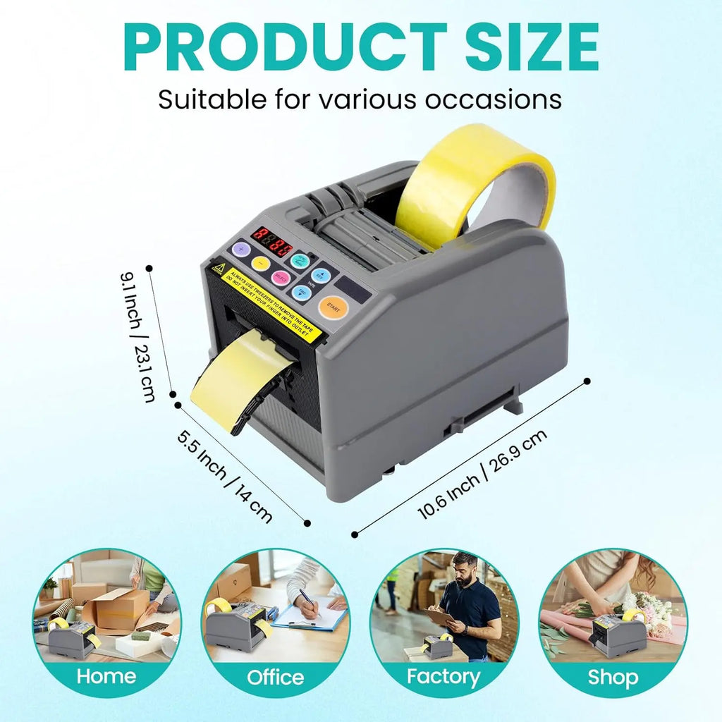 Z Cut 9 Electric Tape Dispenser Automatic for Apparels Food Chemicals Beverages Textiles Commodity Cartons Paper Plastic