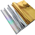 Metallic mirror reflective film sheet, gold and silver metallic finishes