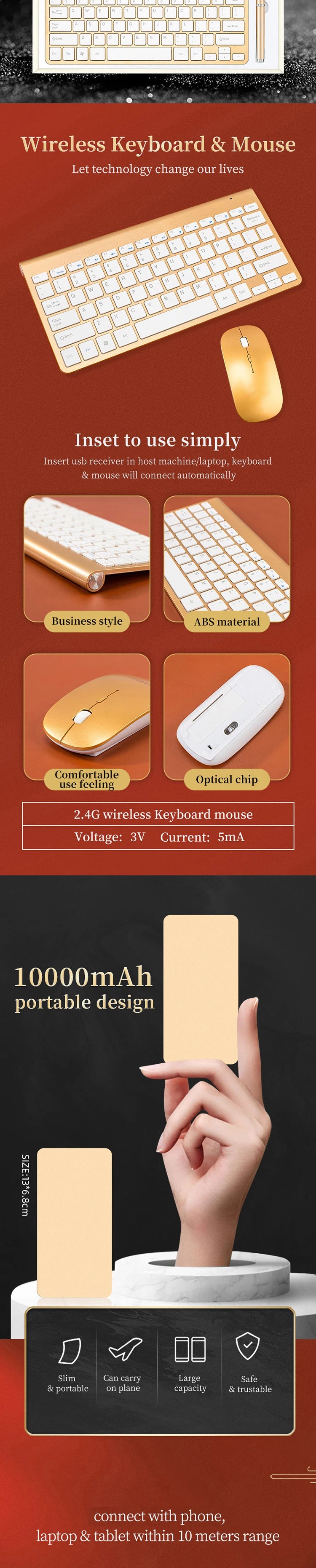 Power bank charger-Winning product technology & innovation Mouse And Keyboard USB Flash Drive Mobile Charger Power Bank for office university gift Tidesmit