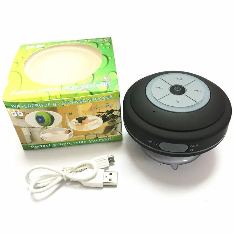 Bluetooth Speaker -Q9 Portable Outdoor LED Subwoofer Shower Music Sound Box Wireless Waterproof BT Mobile Speaker With TF/FM/AUX Splashproof