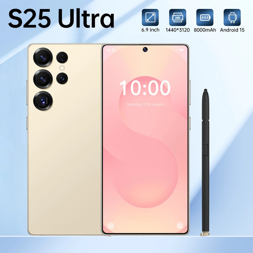 S25 Ultra 7.3-inch 5G smartphone with 16GB RAM and 1TB storage showing side view of the device display